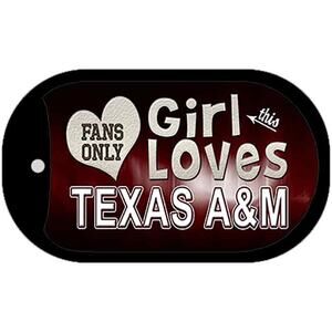 NCAA This Girl Loves Texas A&M Aggies Necklace Dog Tag Metal New Chain Jewelry